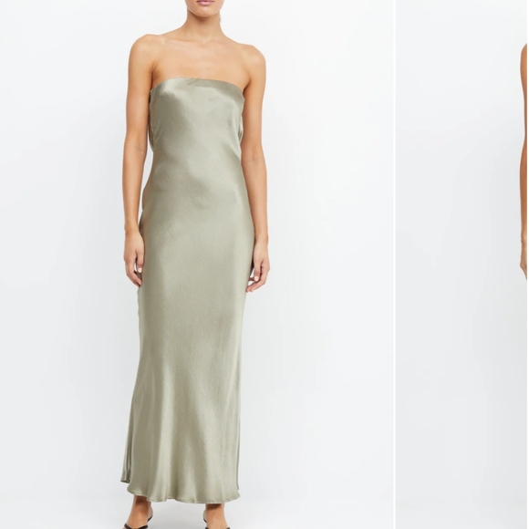 Bec And Bridge Moon Dance Strapless Dress In Green